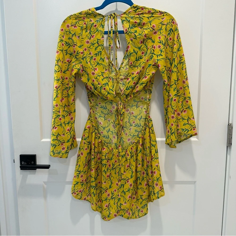 Anthropologie The Magnolia Floral Open Back Romper Size S - Picture 13 of 14